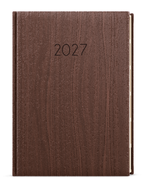 Týdenní diář 2027 Baloušek Oskar Wood A5 hnědá