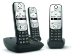 Gigaset A690A Trio černá / Telefon / DECT/analogový / 3 sluchátka / záznamník / hlasitý odposlech (L36852-H2830-C111)