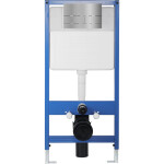 CERANO - Kompletní WC set Profi/Cesso - bílá matná - WC tlačítko Line/Nerez - předstěnová instalace - 49x36 CER-8050BD84371