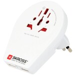 SKROSS cestovní adaptér MUV USB A+C, USB nabíjení 2.4A, univerzální pro 150 zemí