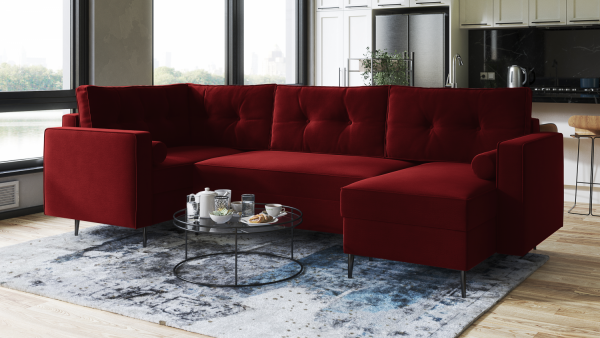 FRONTI Sedací souprava HERMEN červená - DREAM VELVET 202.10