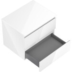 MEXEN/S - Orio koupelnová skříňka pod umyvadlo 60 cm s deskou, 2 zásuvky, bílá lesk 91A10-06047-2-BFFC00