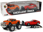 Mamido Set vozidel oranžový Monster Truck červené BMW odtahovka 58 cm