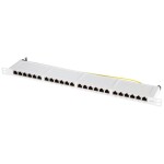 Intellinet 24-Port Cat6a Patchpanel geschirmt 1HE Kabeleinführung 90° abgewinkelt schwarz 24 portů patch panel 483 mm (1