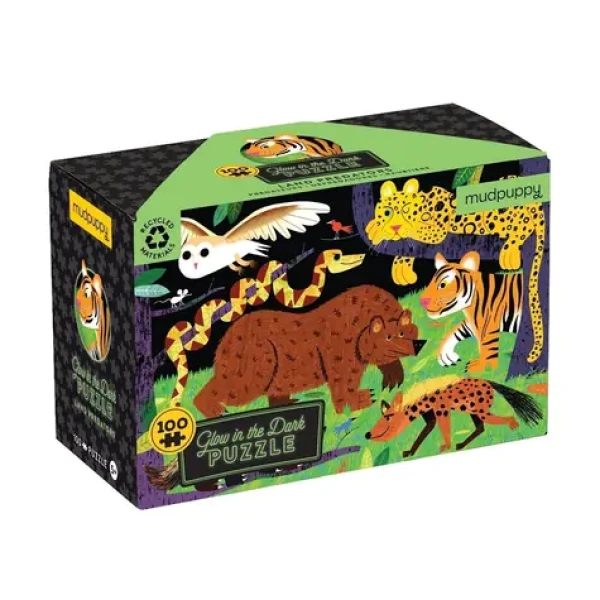 Mudpuppy Puzzle Predátoři divočiny - svítí ve tmě