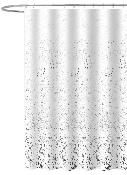 AQUALINE - Sprchový závěs 180x180cm, polyester, bílá, kaňky ZV042