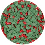 FunCakes Cukrové zdobení Holly Mix Cesmína 55g