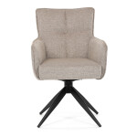 Židle jídelní, taštičkové pružiny v sedáku, 180° otočný mechanismus, lanýžová voděodolná látka, černý kov