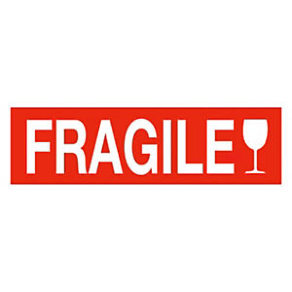 Výstražné etikety, 165x55mm, FRAGILE