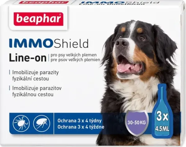 Beaphar Line-on IMMO Shield L / Antiparazitikum / spot-on / pro psy 30-50 kg / 3x 4,5 ml (244-13356)