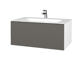Dřevojas - Koupelnová skříňka VARIANTE SZZ 80 pro umyvadlo Finion - N01 Bílá lesk / N06 Lava 268428