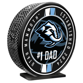 Mustang Puk Utah Mammoth NHL 8" MEGA Puck #1 Dad Ribbon