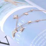 Náhrdelník Swarovski Elements Gold Moon&Star - chirurgická ocel, Zlatá 40 cm + 5 cm (prodloužení)