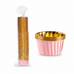Cake Star Cake Star Alobalové pevné košíčky na muffiny růžové se zlatým vnitřkem (50 ks)