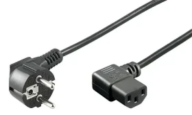 MicroConnect Síťový napájecí kabel Schuko 90° úhel - C13 90° úhel 3m černá (PE010530)