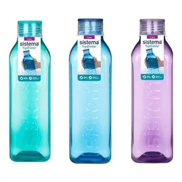 Sistema Hydrate Square Hranatá láhev se šroubovacím víčkem 1 l mix barev (9414202089007)