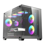 DarkFlash B275 PRO černá / Skříň PC / Mini Tower / M-ATX / ITX / 6× 120 mm ventilátor / Tvrzené sklo (B275 PRO BLK +6F)