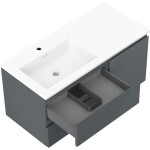 MEXEN/S - Orio koupelnová skříňka 100 cm s umyvadlem Otis levá, 2S, 1D, grafit mat/bílá mat 91A13-10047-3-BBFFF66-W18L01
