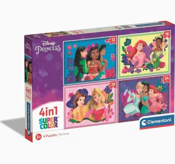 Puzzle Disney princezny 4v1 (12+16+20+24 dílků)