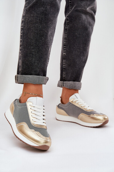 Kožené Sportovní Boty Sneakers Dámské D&A LR51-847 Zlaté 39