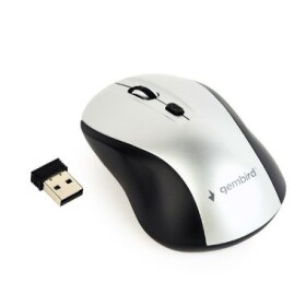 Gembird MUSW-4B-02-BS / bezdrátová optická myš / 1600 DPI / USB / černo-stříbrná (MUSW-4B-02-BS)