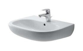 DURAVIT - D-Code Umyvadlo 55x43 cm, s přepadem, s otvorem pro baterii, bílá 23105500002
