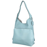 Trendy dámská koženková kabelka na rameno Karix, světle modrá