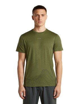 Pánské merino triko krátký rukáv ICEBREAKER Mens Merino 150 Tech Lite SS Tee 3D Mapping, Sphagnum velikost: L