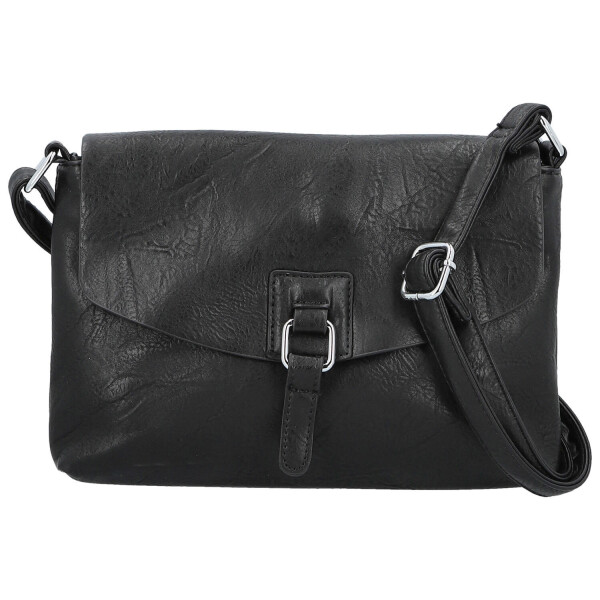 Trendy dámská koženková crossbody kabelka Derika, černá