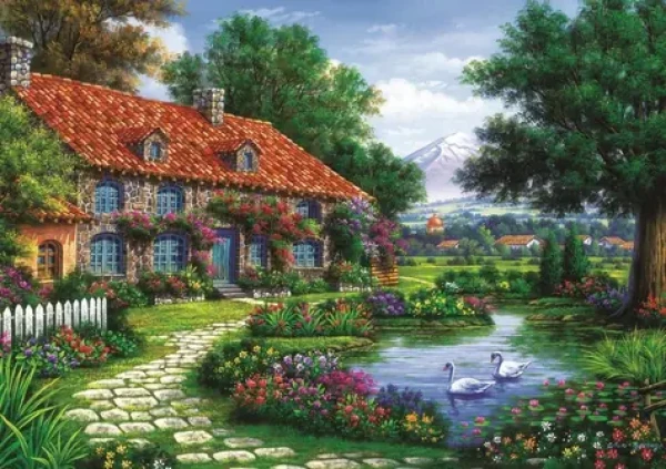ART PUZZLE 4551 Puzzle Zahrada s labutěmi
