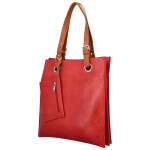 Módní dámská koženková kabelka na rameno Paytona, červená