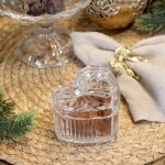 Chic Antique Skleněná dóza ve tvaru srdce, čirá barva, sklo