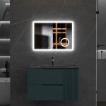 Erga Luna, LED zrcadlo 70x50cm s kosmetickým zrcadlem 3x zvětšení, 1840 lm, 6500K, přední/zadní osvětlení, ERG-V01-124-7050-00