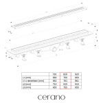 CERANO - Sprchový odtokový žlab, sifon gravitační klapka - plast - DN50 - černá matná - 82 CER-679252