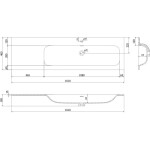 MEXEN - Vela umyvadlo zapuštěné do desky pravá 161 x 46,5, bílá mat 25231601P