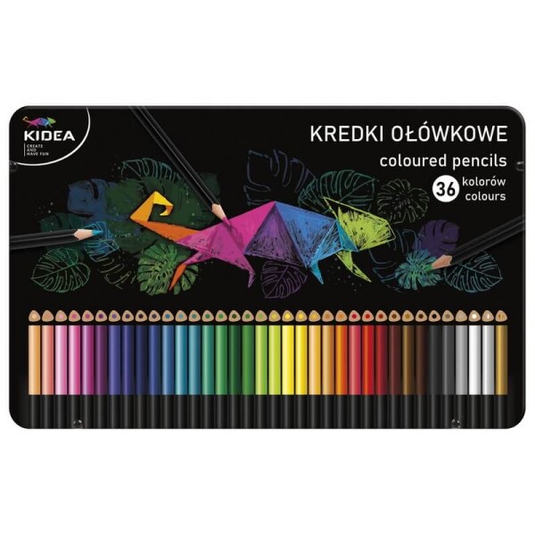 Kidea trojhranné pastelky 36 ks v plechovém obalu