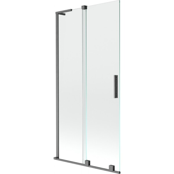 MEXEN/S - Velar L dvoukřídlá posuvná vanová zástěna 95 x 150, transparent, grafit kartáčovaná 896-095-003-01-66