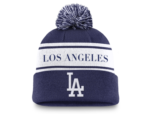 Nike Pánská zimní čepice Los Angeles Dodgers MLB Peak Standard Cuff Pom Beanie