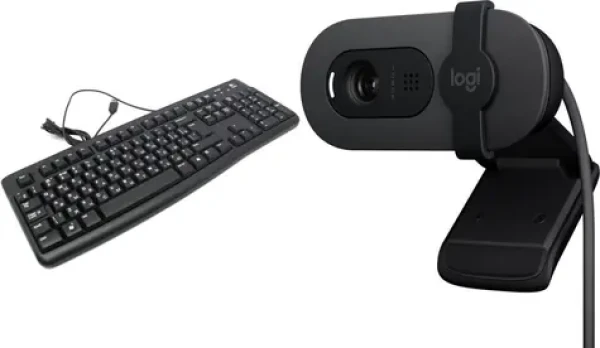 Logitech K120 920-002522 + Brio 100 / Set klávesnice a webkamery / USB / černá