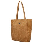 Trendy dámská koženková kabelka na rameno Faidra, camel