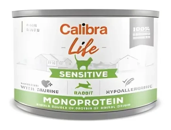 Calibra Cat Life Sensitive Rabbit 200 g / Konzerva pro kočky / citlivé trávení / bezobilninová