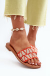 Dámské sandály na ploché podrážce oranžové Traivea 41