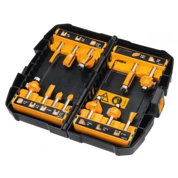 DT90016 DEWALT 12DÍLNÁ SADA FRÉZ O 8 MM