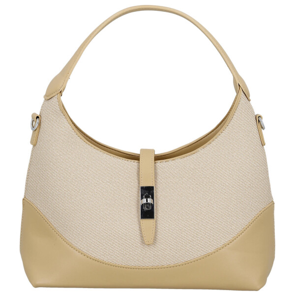 Trendy dámská koženková kabelka do ruky Lussy, béžová