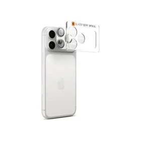 Spigen Glass tR EZ Fit Optik Pro XL sklo na fotoaparát pro Apple iPhone 17 Pro stříbrná (AGL10647)