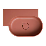 OMNIRES - OVO M+ umyvadlo na desku/závěsné - levé, 55 x 38 cm, terracotta mat; OVO555UWLTE