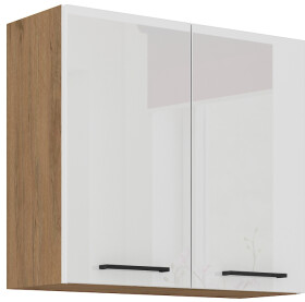 Horní skříňka Vigo 80 G-72 2F Barva korpusu: Dub Lancelot, Barva dvířek: Bílý lesk