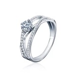 Royal Fashion stříbrný prsten HA-XJZ023-SILVER-MOISSANITE-ZIRCON Velikost: 5 (EU: 49-50)