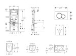 GEBERIT - Duofix Set předstěnové instalace, klozetu Oudee a sedátka softclose, tlačítko Sigma01, černá SANI11CA5107B