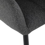 Židle jídelní, tmavě šedá látka, černý kov